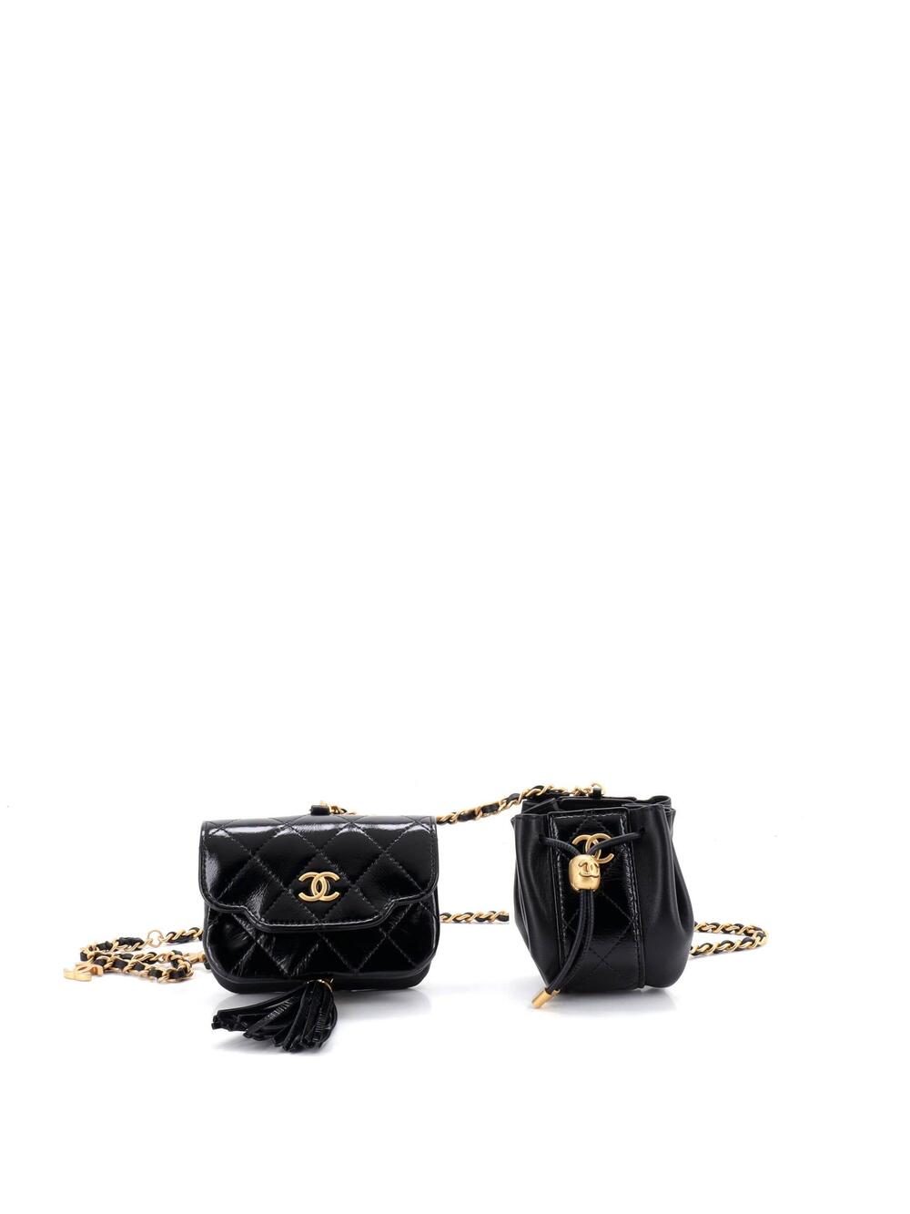 Chanel Double Pouch Chain Belt Bag #255391C44B